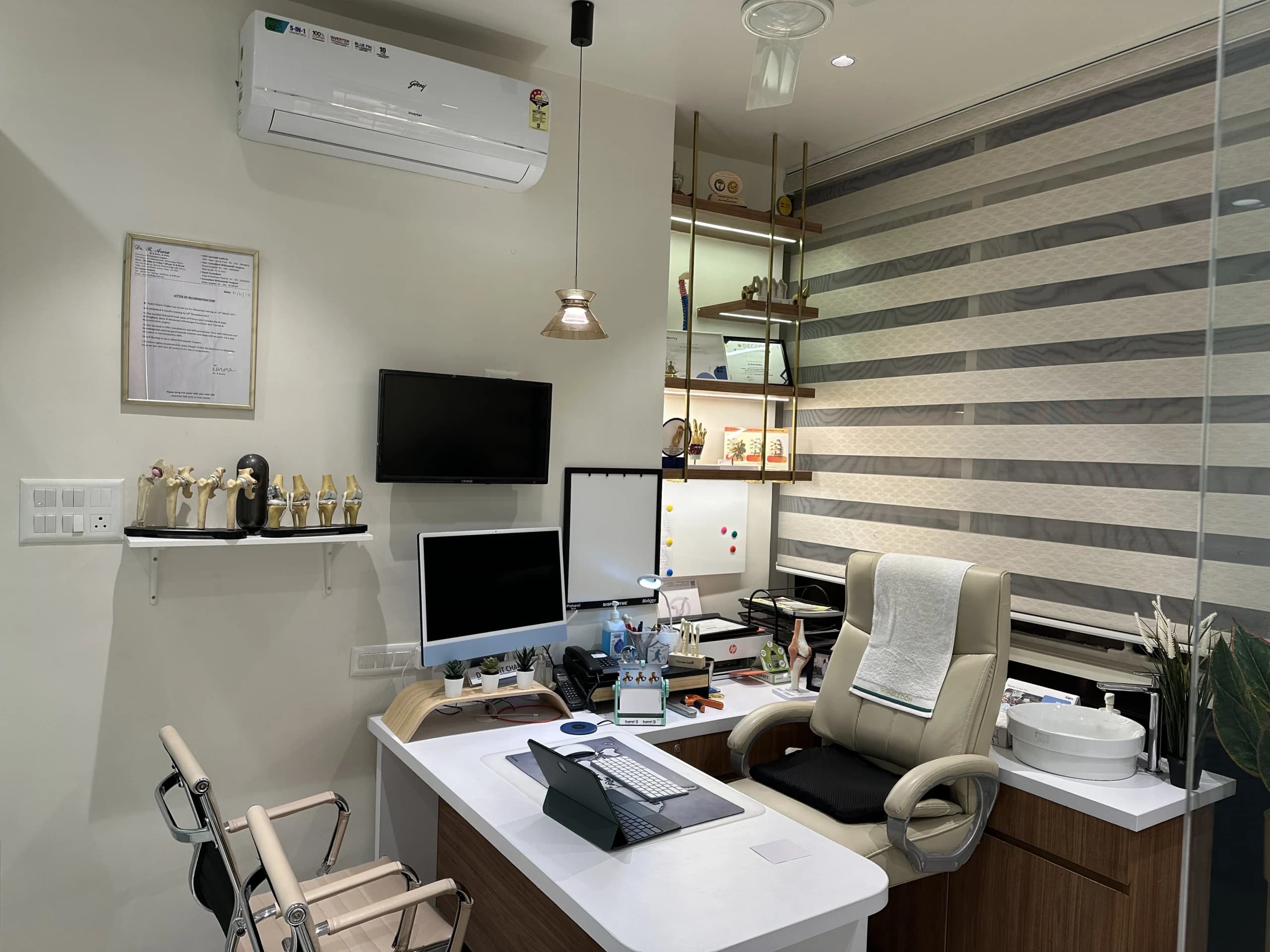 Spine consultation room at Isapure Multispeciality Hospital Miraj Maharashtra